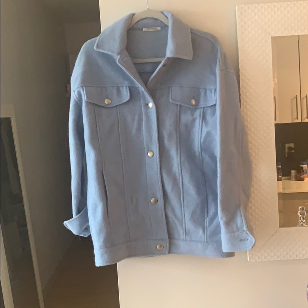 Zara light blue pea coat